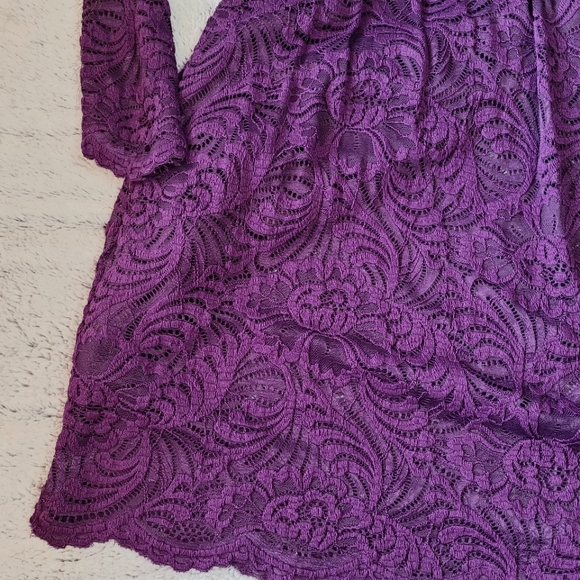 Purple Lace Women's Dress - Size Medium - Picture 3 of 7